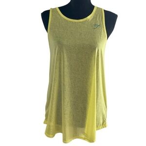 Gymshark Yellow Burnout Racerback Women's Tank Top Large
